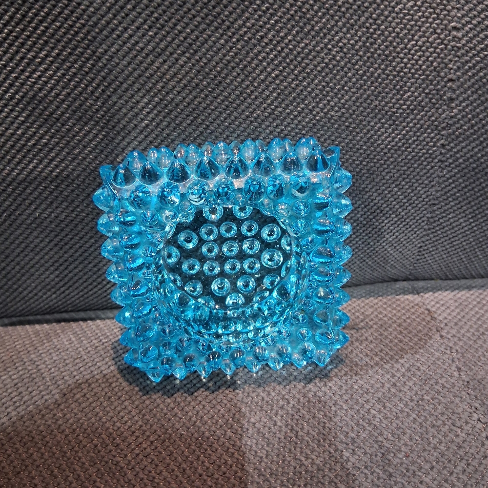 Vintage Elegant Blue Glass Trinket Holder